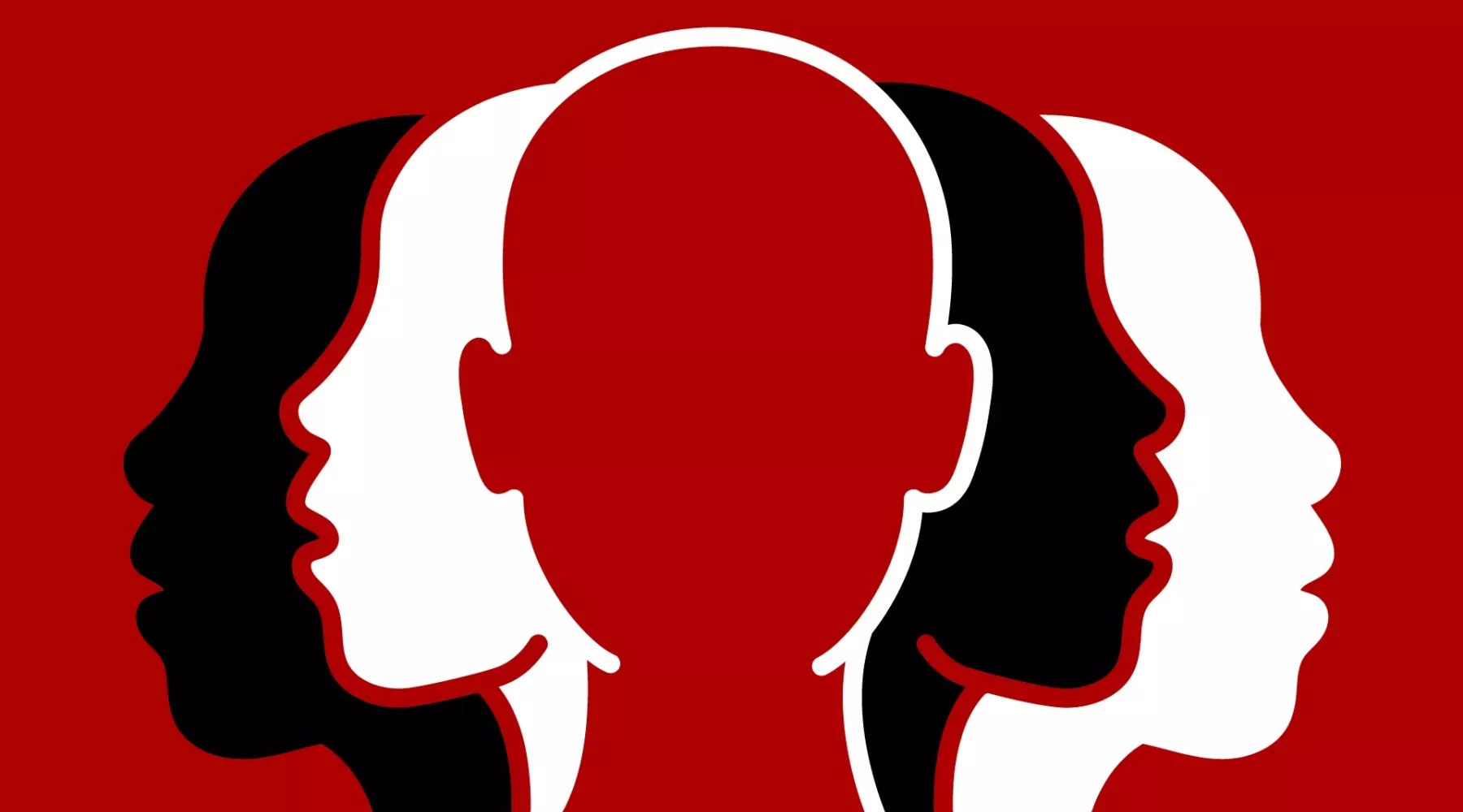 Illustration of different genderless faces